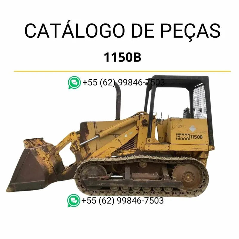 Catálogo de peças CASE 1150B em PDF com vistas explodidas e identificação completa dos componentes do trator de esteira