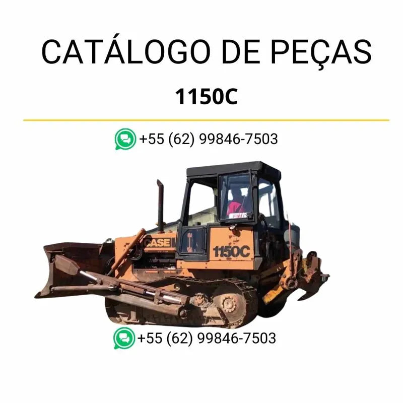 Catálogo de peças CASE 1150C em PDF com ilustrações técnicas e identificação detalhada dos componentes do trator de esteira
