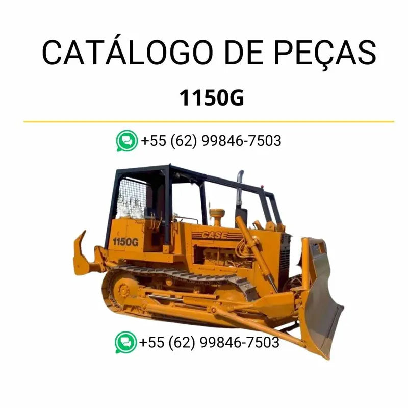 Catálogo de peças CASE 1150G em PDF com vistas explodidas e identificação técnica dos componentes do trator de esteira
