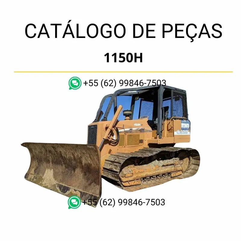 Catálogo de peças CASE 1150H em PDF com diagramas técnicos e identificação completa dos componentes do trator de esteira