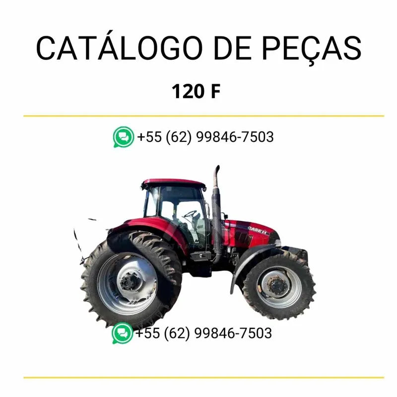 Catálogo de peças do trator Case 120F em PDF, com diagramas técnicos detalhados e lista completa de componentes originais para manutenção.