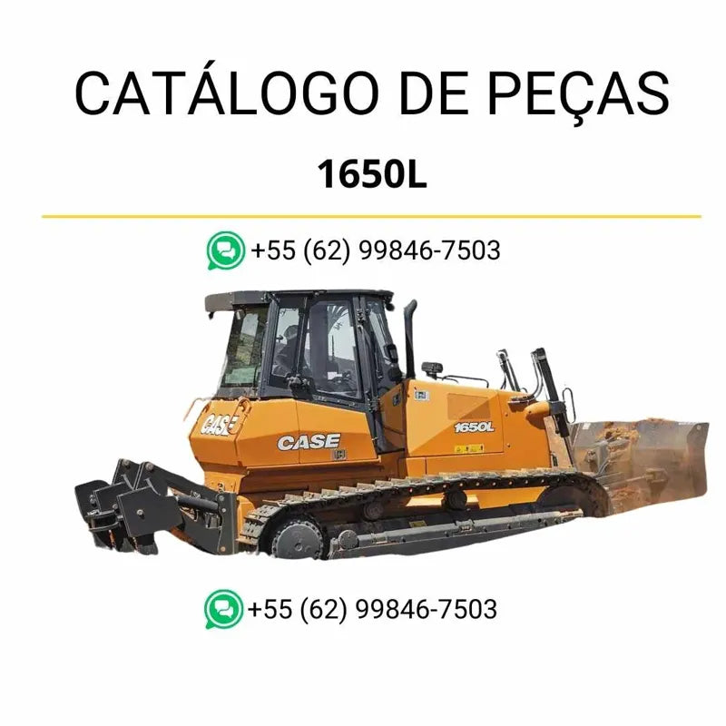 Catálogo de peças CASE 1650L em PDF com vistas técnicas e identificação completa dos componentes da escavadora bulldozer