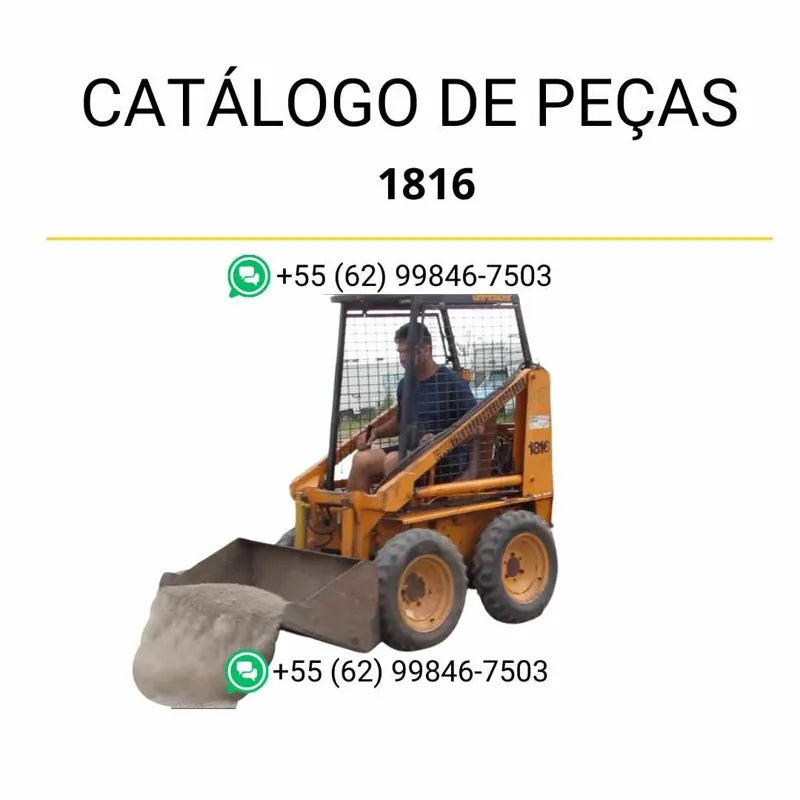 Catálogo de peças CASE 1816 em PDF com diagramas detalhados e identificação dos componentes da minicarregadora