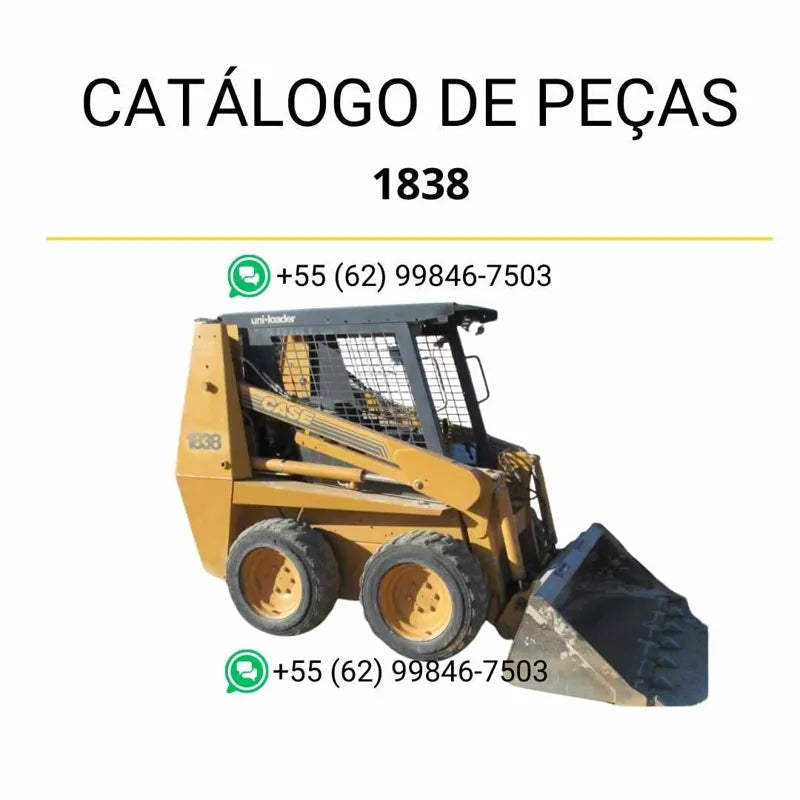 Catálogo de peças CASE 1838 em PDF com diagramas técnicos e lista completa de componentes da minicarregadora
