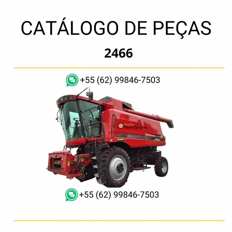 Catálogo de peças da colheitadeira Case 2466 (1997–2004) em PDF, com ilustrações técnicas precisas e lista completa de componentes originais.