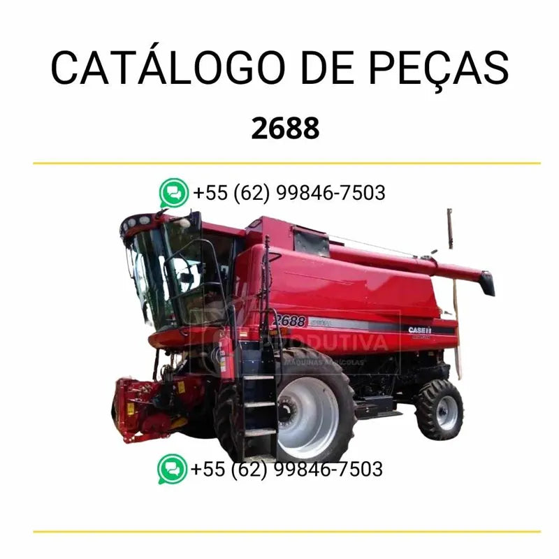 Catálogo de peças da colheitadeira Case 2688 (2016) em PDF, com ilustrações técnicas detalhadas e lista completa de componentes originais para manutenção agrícola.
