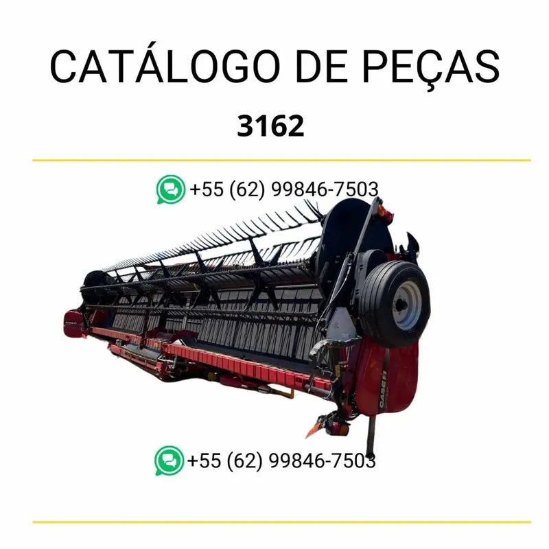 Catálogo de peças da plataforma Case 3162 em PDF, com ilustrações técnicas detalhadas e relação completa de componentes originais.