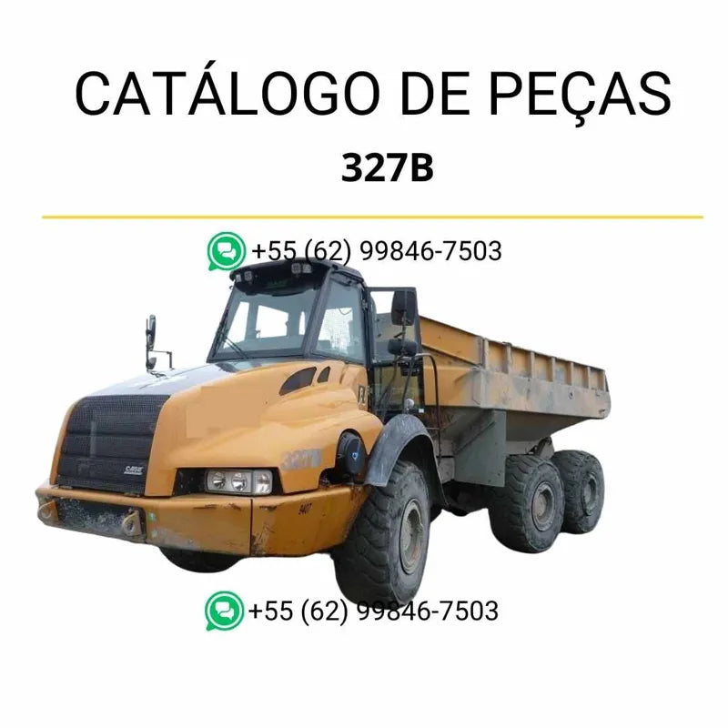 Catálogo de peças CASE 327B TIER 3 em PDF, com diagramas técnicos e identificação detalhada dos componentes do caminhão articulado