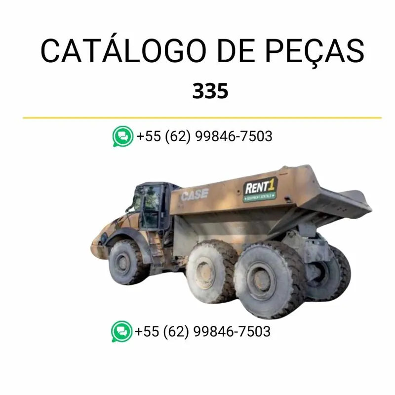 Catálogo de peças CASE 335 em PDF, trazendo diagramas técnicos e identificação completa dos componentes do caminhão articulado