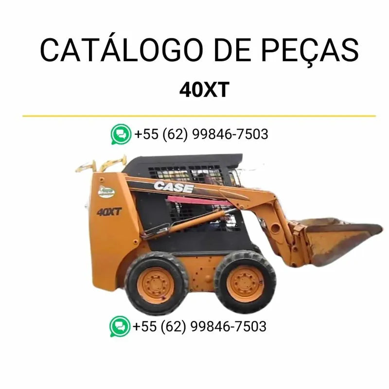 Catálogo de peças CASE 40XT em PDF com diagramas detalhados e identificação dos componentes da minicarregadora