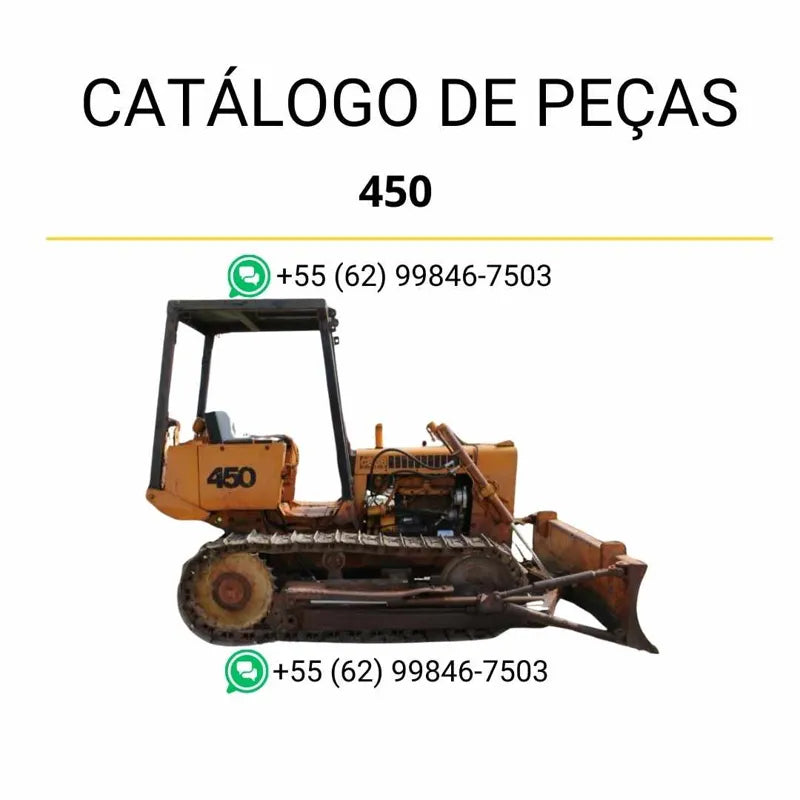 Catálogo de peças CASE 450 em PDF com ilustrações técnicas e identificação completa dos componentes do trator de esteira