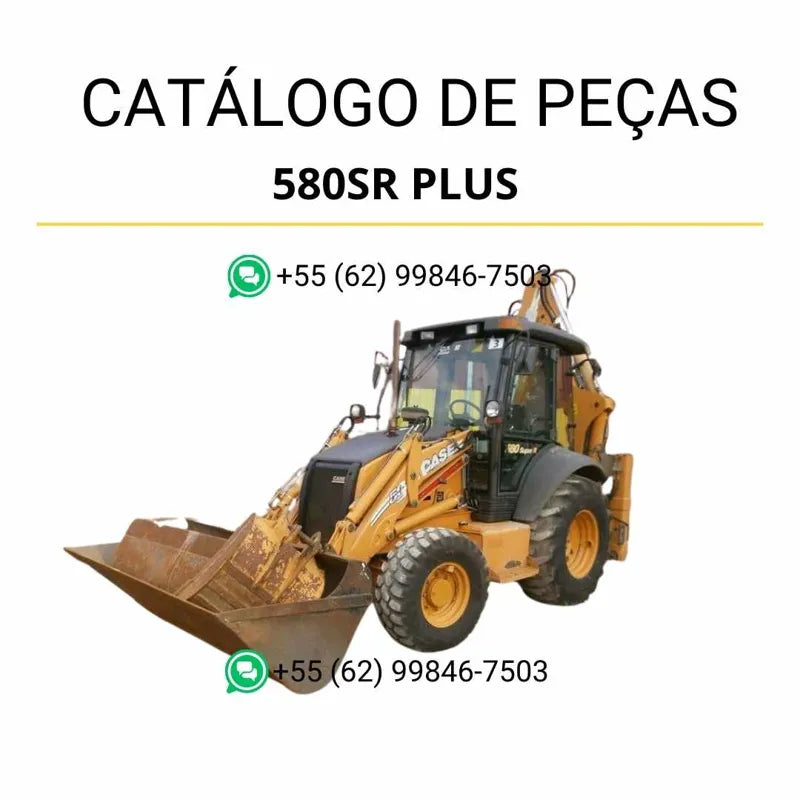 Catálogo de peças CASE 580SR Plus em PDF com ilustrações técnicas e identificação completa dos componentes da retro 08/10 TIER 3.
