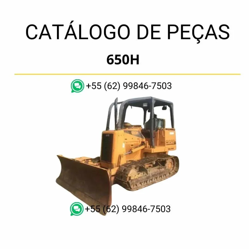 Catálogo de peças CASE 650H em PDF com diagramas completos e identificação técnica dos componentes do trator de esteira