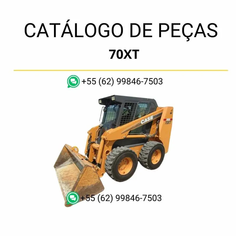 Catálogo de peças CASE 70XT em PDF com diagramas técnicos e identificação detalhada dos componentes da minicarregadeira