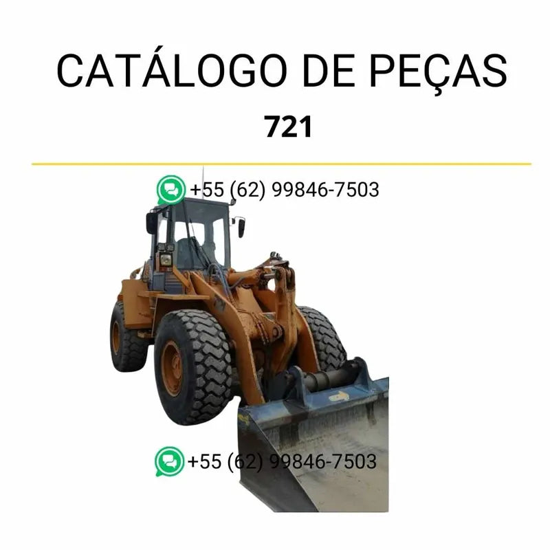 Catálogo de peças CASE 721 em PDF, com diagramas técnicos e identificação completa dos componentes da carregadeira de rodas