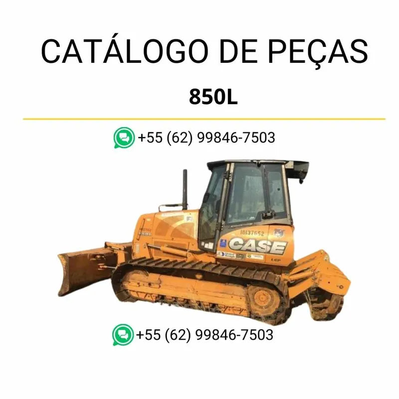 Catálogo de peças CASE 850L TIER 3 em PDF com diagramas técnicos e identificação completa dos componentes do trator de esteira
