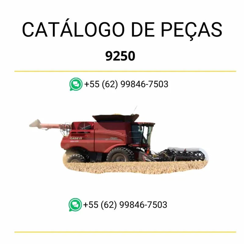 Catálogo de peças da colheitadeira Case 9250 em PDF, com diagramas detalhados e lista completa de componentes originais para manutenção eficiente.