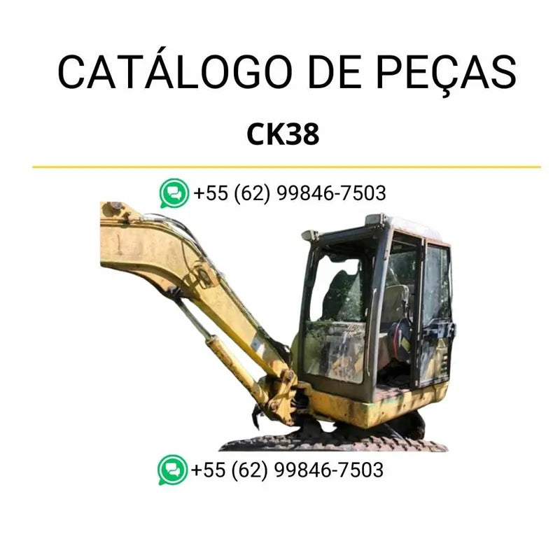 Catálogo de peças Case CK38 em PDF, com ilustrações técnicas precisas e lista completa dos componentes originais da escavadeira de esteiras.
