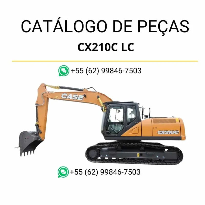 Catálogo de peças Case CX210C LC TIER 4 em PDF, com diagramas de montagem, ilustrações detalhadas e identificação completa dos componentes originais.