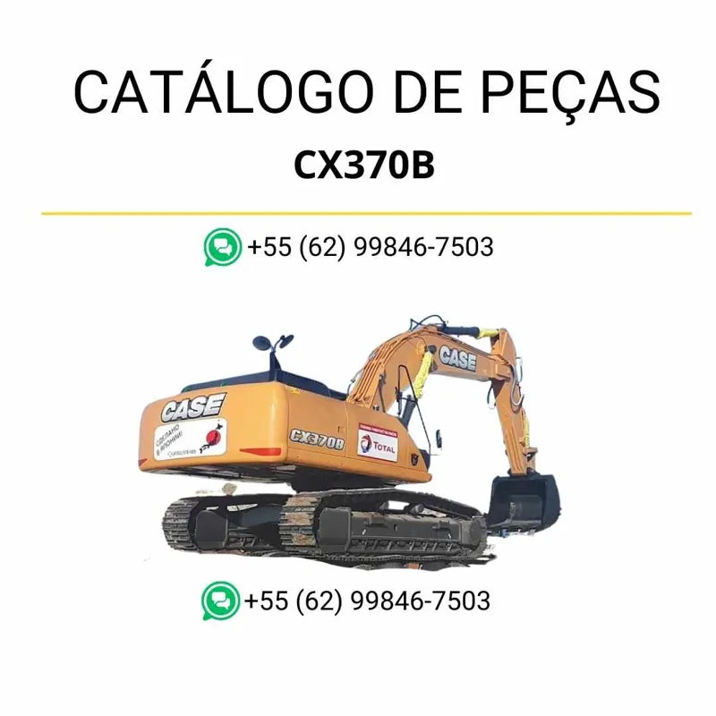 Catálogo de peças Case CX370B TIER 3 em PDF, com diagramas detalhados, ilustrações técnicas e identificação precisa de componentes da escavadeira.