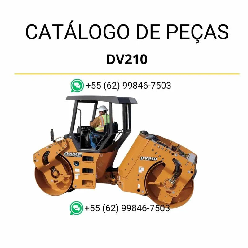 Catálogo de peças CASE DV210 em PDF com detalhes do conjunto de rolamento, ilustrações técnicas e componentes originais na versão Tier 3