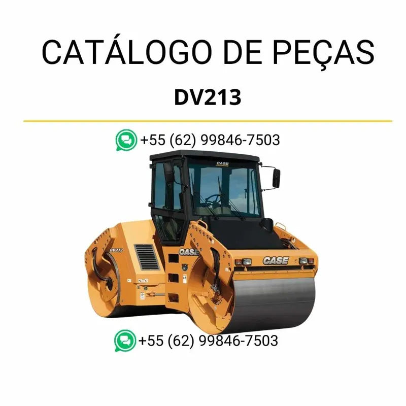 Catálogo de peças CASE DV213 em PDF apresentando o conjunto de rolamento, esquema técnico e componentes originais na versão Tier 3
