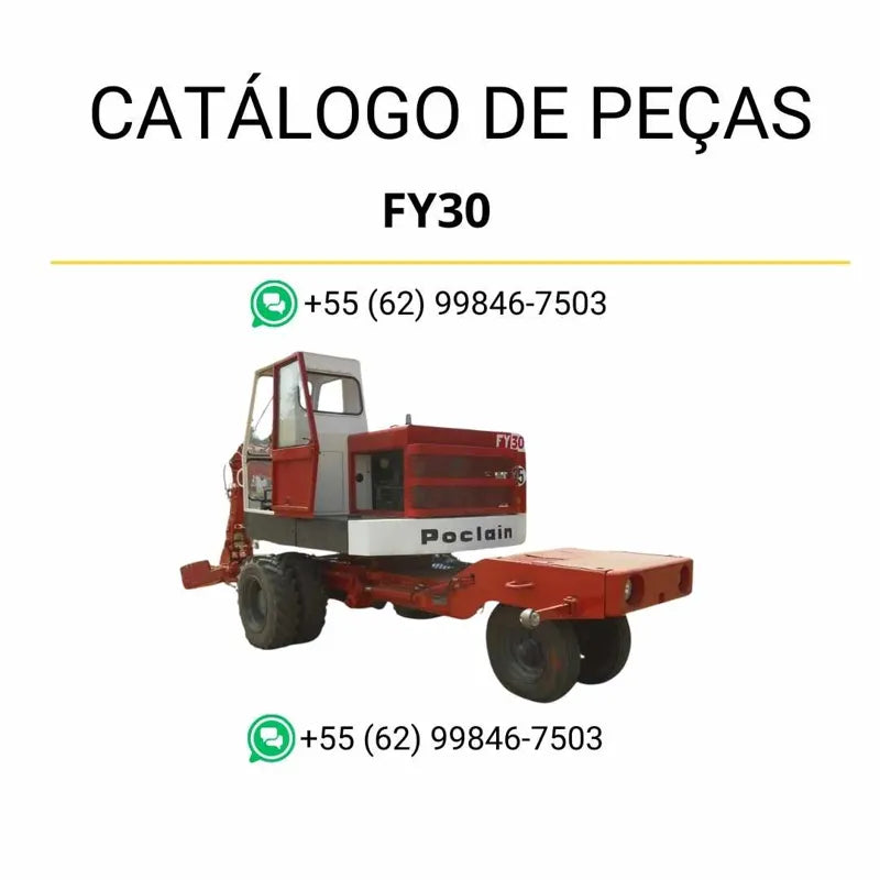 Catálogo de peças CASE FY30 Escavadeira Poclain em PDF com vistas explodidas, referências originais e ilustrações técnicas completas