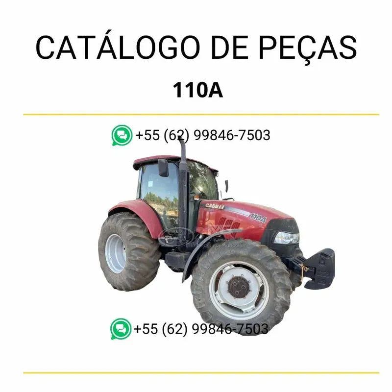 Catálogo de peças do trator Case Farmall 110A (2012–2018) em PDF, com diagramas técnicos detalhados e lista completa de componentes originais para manutenção.