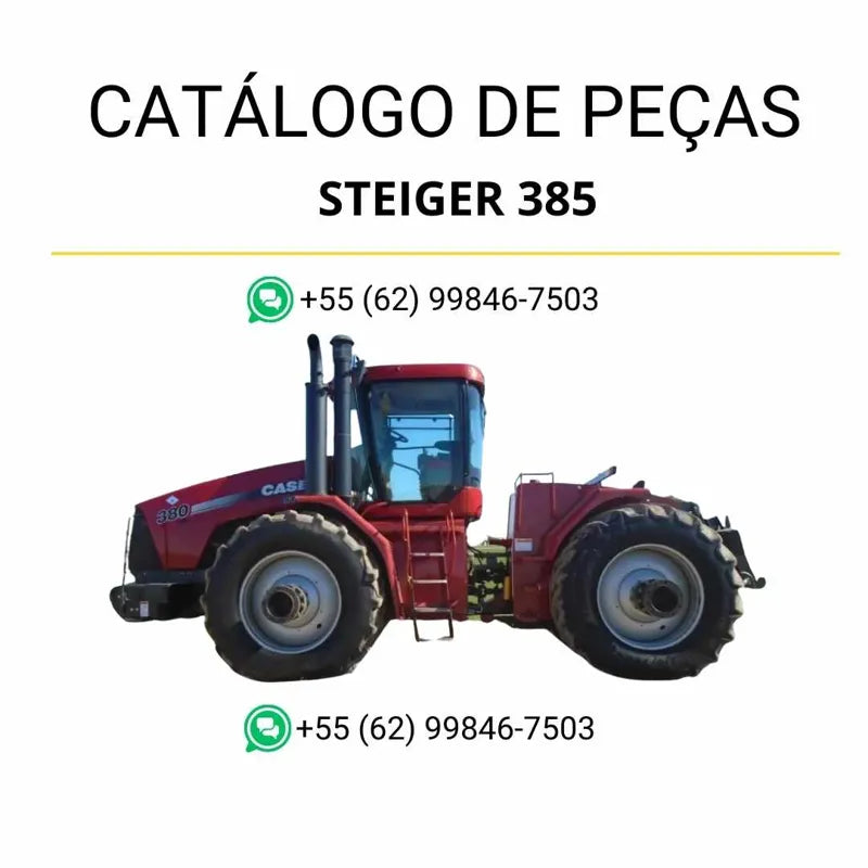 Catálogo de peças CASE IH Steiger 380 4WD (NA) 2006-2007 em PDF, com ilustrações técnicas detalhadas e lista completa de componentes originais do trator.