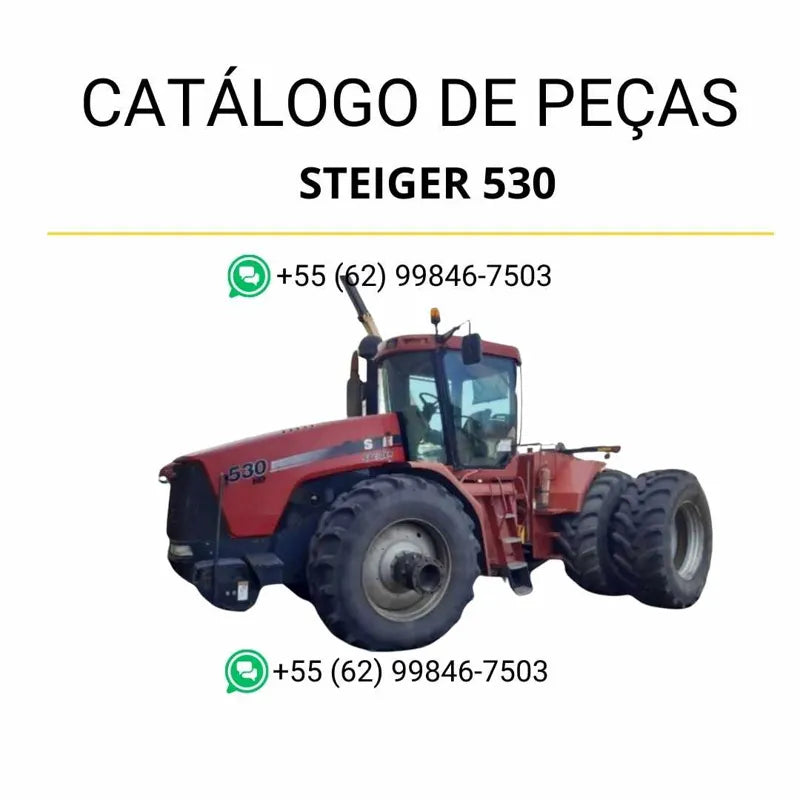Catálogo de peças CASE IH Steiger 530 4WD (NA) 2006-2007 em PDF, com diagramas detalhados, ilustrações técnicas e lista completa de componentes originais do trator.
