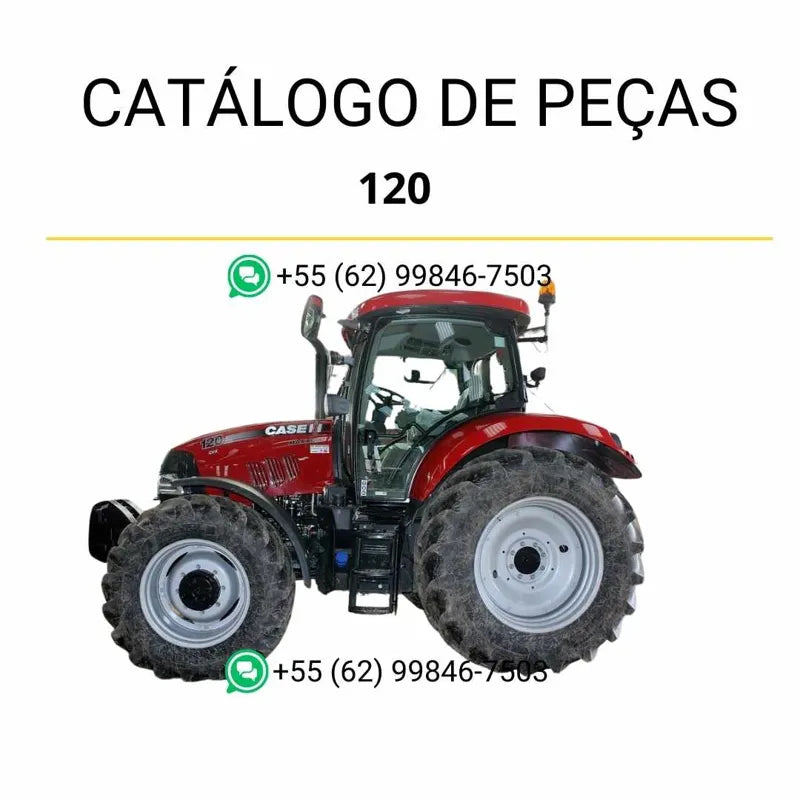 Catálogo de peças CASE Maxxum 120 CVX Tier 4 2013-2018 em PDF, com lista detalhada de componentes originais