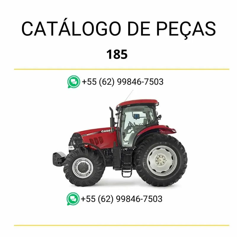 Catálogo de peças dos tratores Case Puma 140, 155, 170 e 185 em PDF, com ilustrações técnicas completas e lista detalhada de componentes originais.