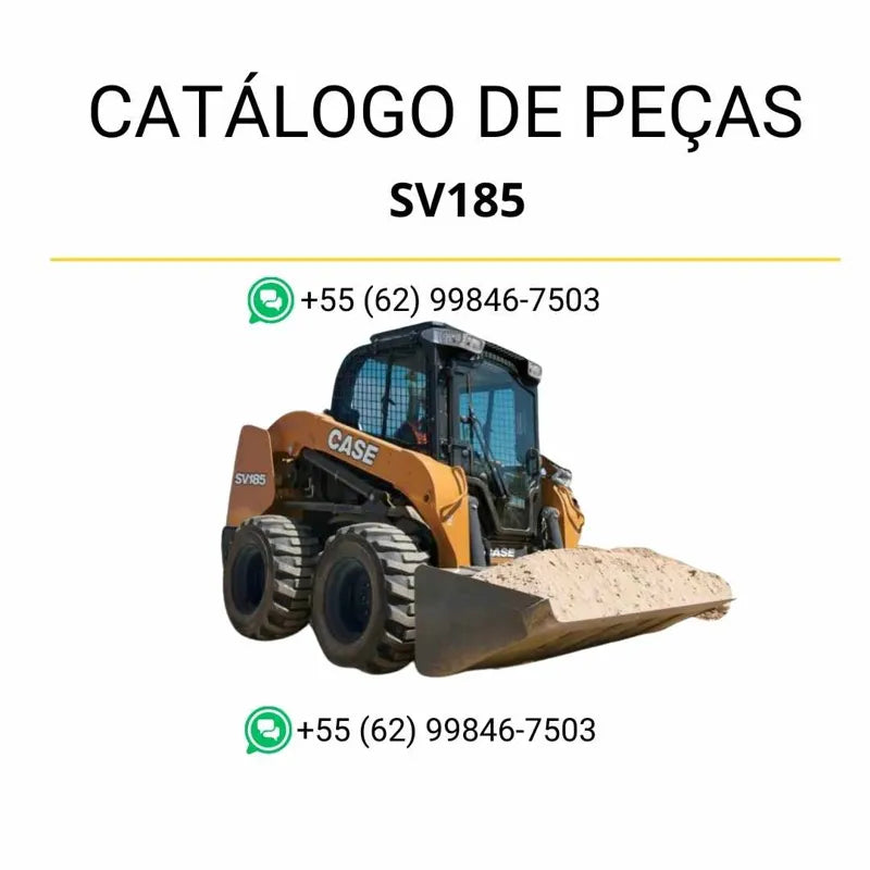 Catálogo de peças CASE SV185 em PDF com diagramas e componentes completos da minicarregadora produzida entre 2005 e 2013
