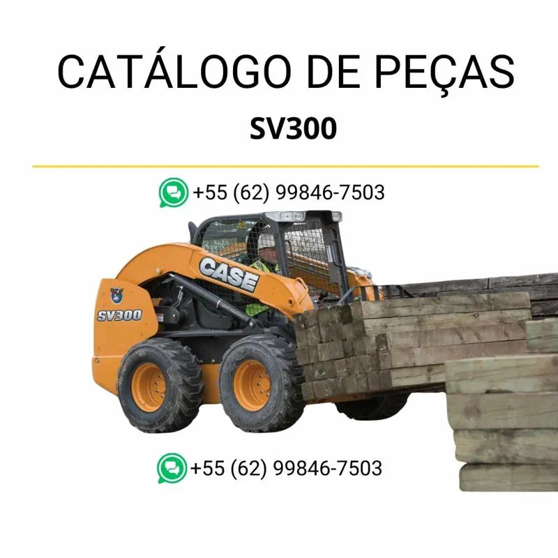 Catálogo de peças CASE SV300 TIER 4A em PDF, com diagramas detalhados e lista original de componentes da minicarregadeira