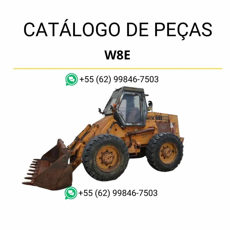 Catálogo de peças CASE W8E em PDF com visão técnica da carregadeira de rodas e ilustrações originais do modelo ano 70