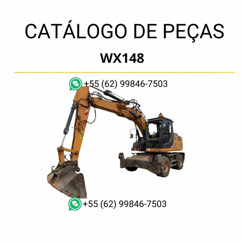 Catálogo de peças CASE WX148 Escavadeira de pneus em PDF com ilustrações técnicas detalhadas e lista completa de componentes originais