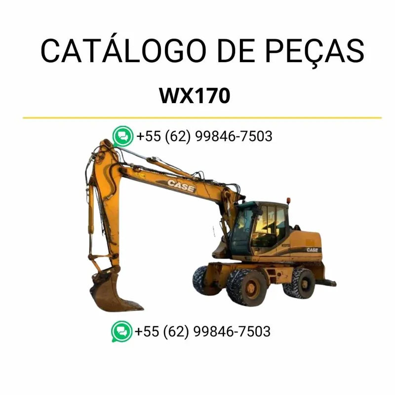 Catálogo de peças CASE WX170 Escavadeira de pneus em PDF com ilustrações detalhadas e lista completa de componentes originais para manutenção