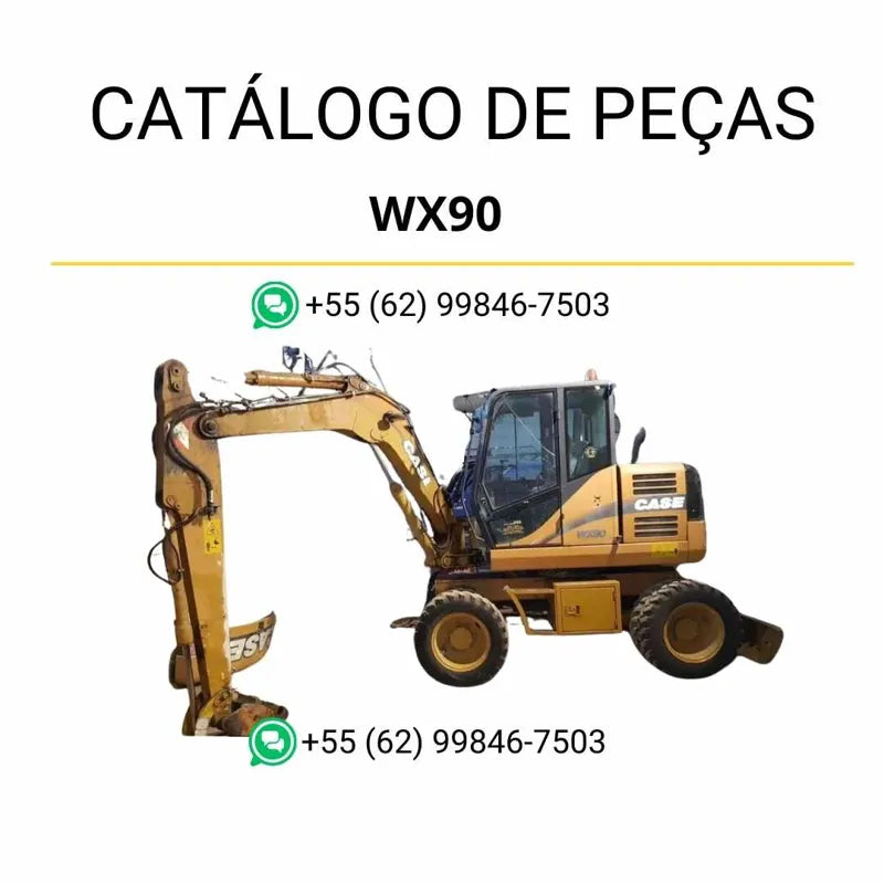Catálogo de peças CASE WX90 Escavadeira de pneus em PDF com ilustrações detalhadas e identificação de componentes originais