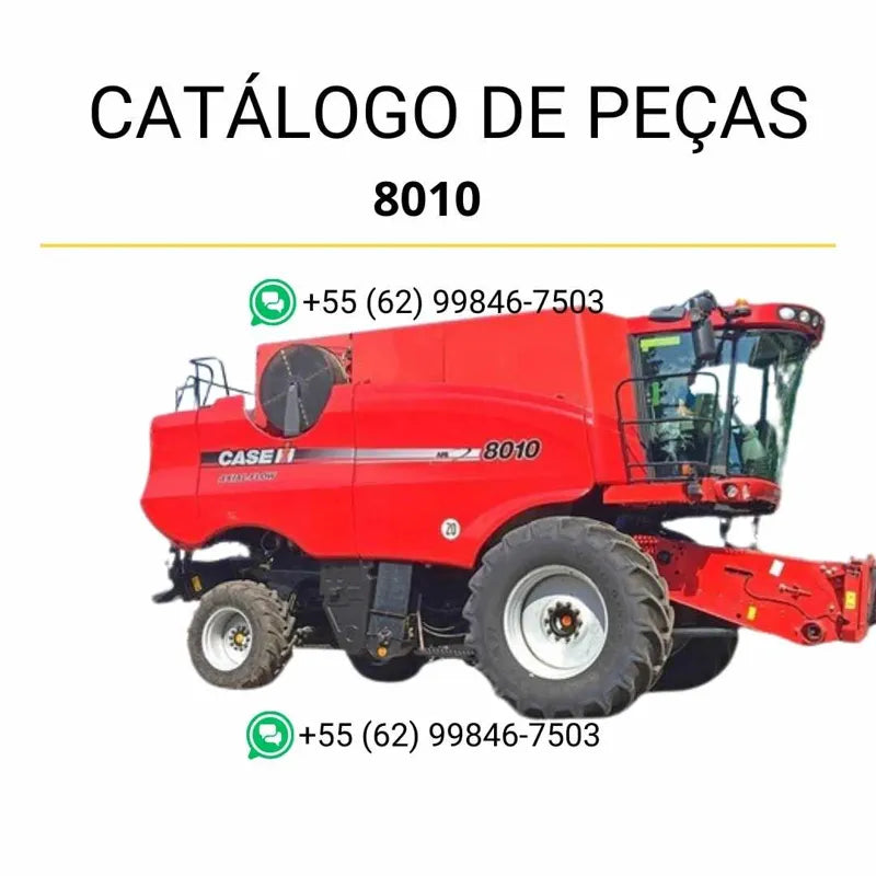 Catálogo de peças Case IH 8010 em PDF, com ilustrações técnicas e identificação completa dos componentes da colheitadeira.