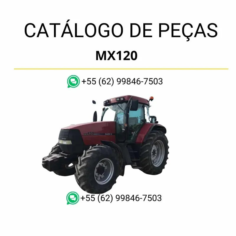 Catálogo de peças CASE IH MX120 Maxxum em PDF com ilustrações técnicas e lista completa de componentes