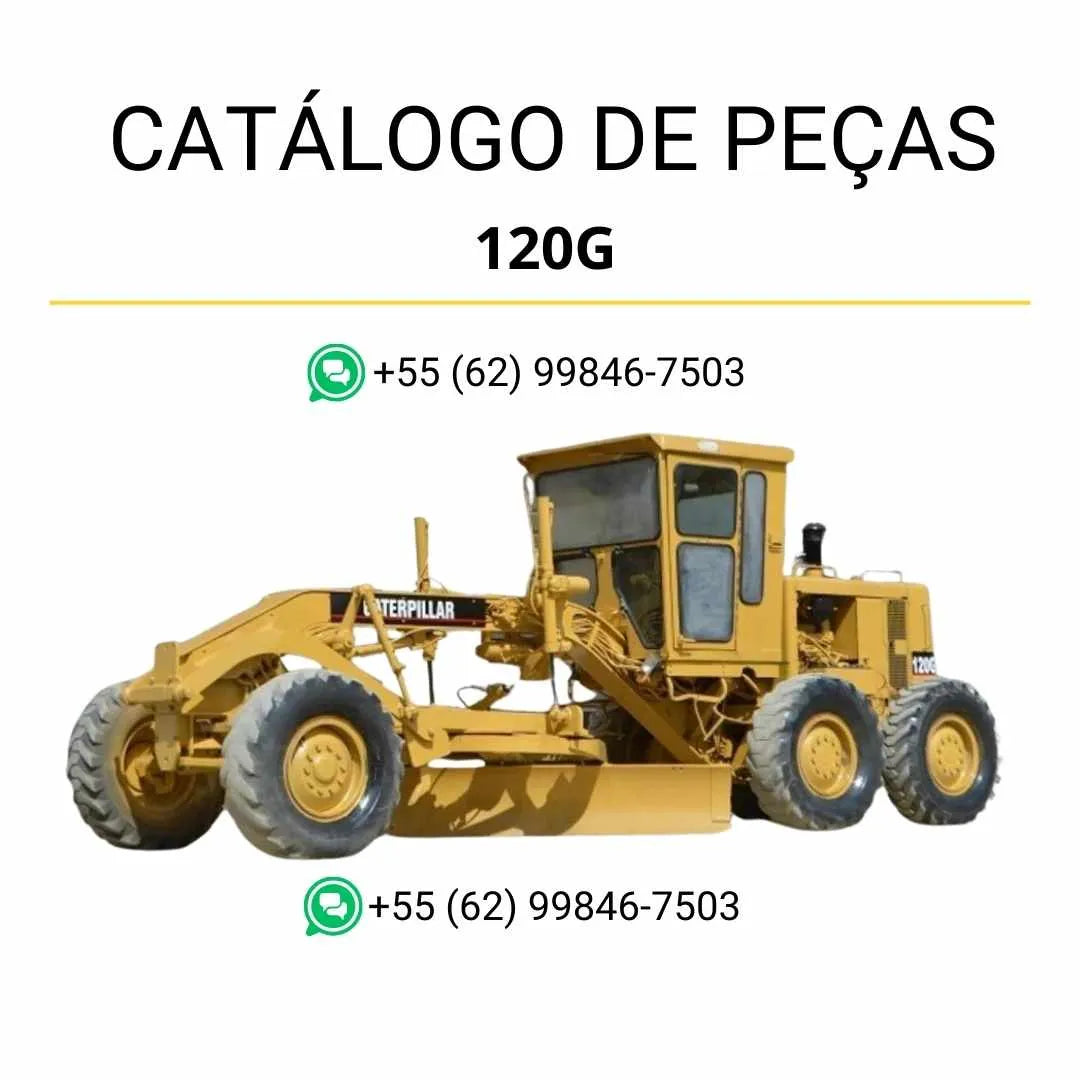 Catálogo de peças Caterpillar 120G em PDF com diagramas ilustrados e lista completa de componentes originais da motoniveladora para manutenção precisa.