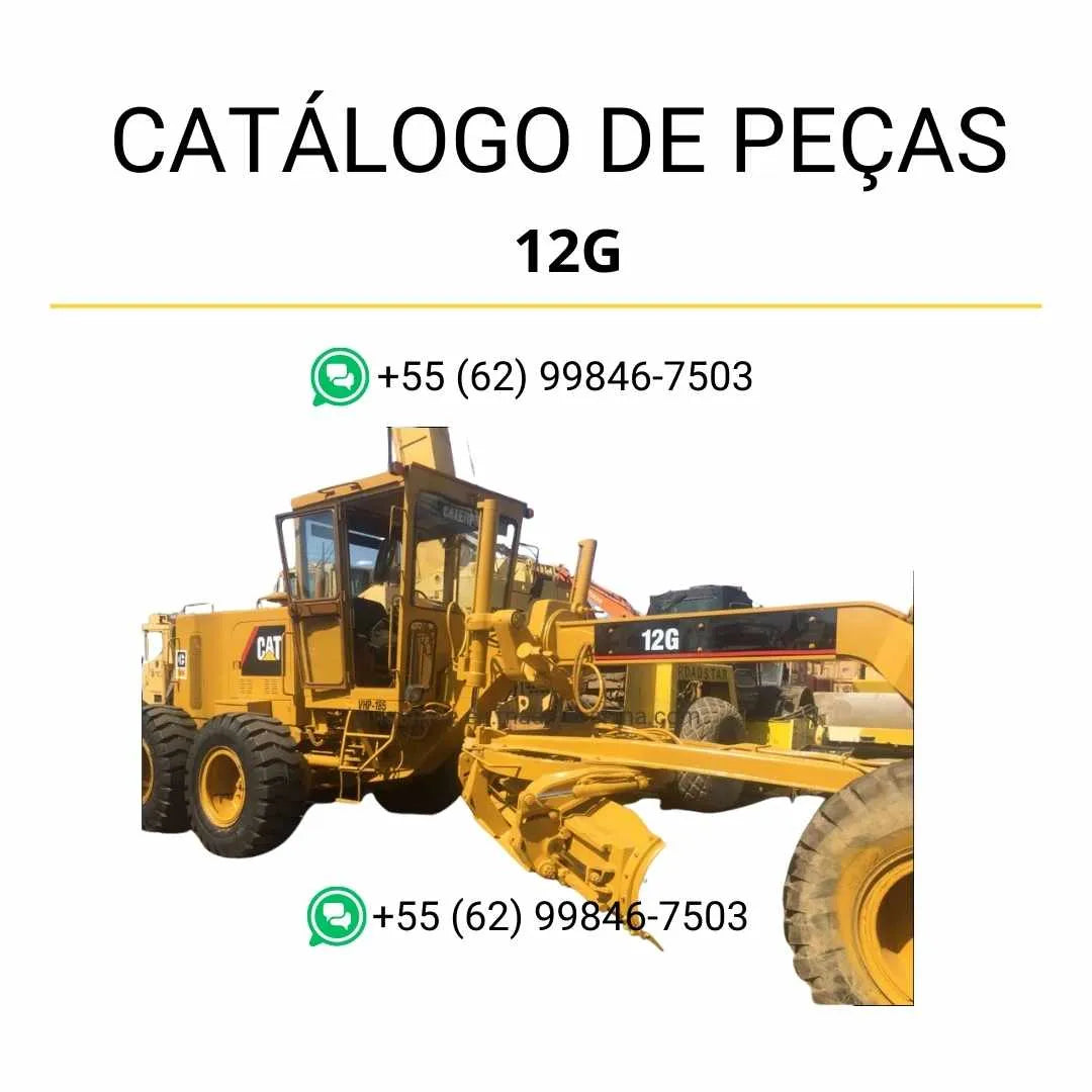 Catálogo de peças Caterpillar 12G motoniveladora em PDF com diagramas técnicos detalhados e identificação completa de componentes originais.