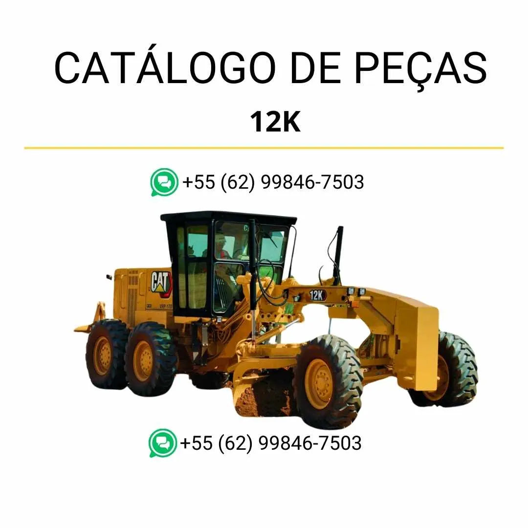 Catálogo de peças Caterpillar 12K motoniveladora em PDF com diagramas detalhados e identificação completa de componentes originais.