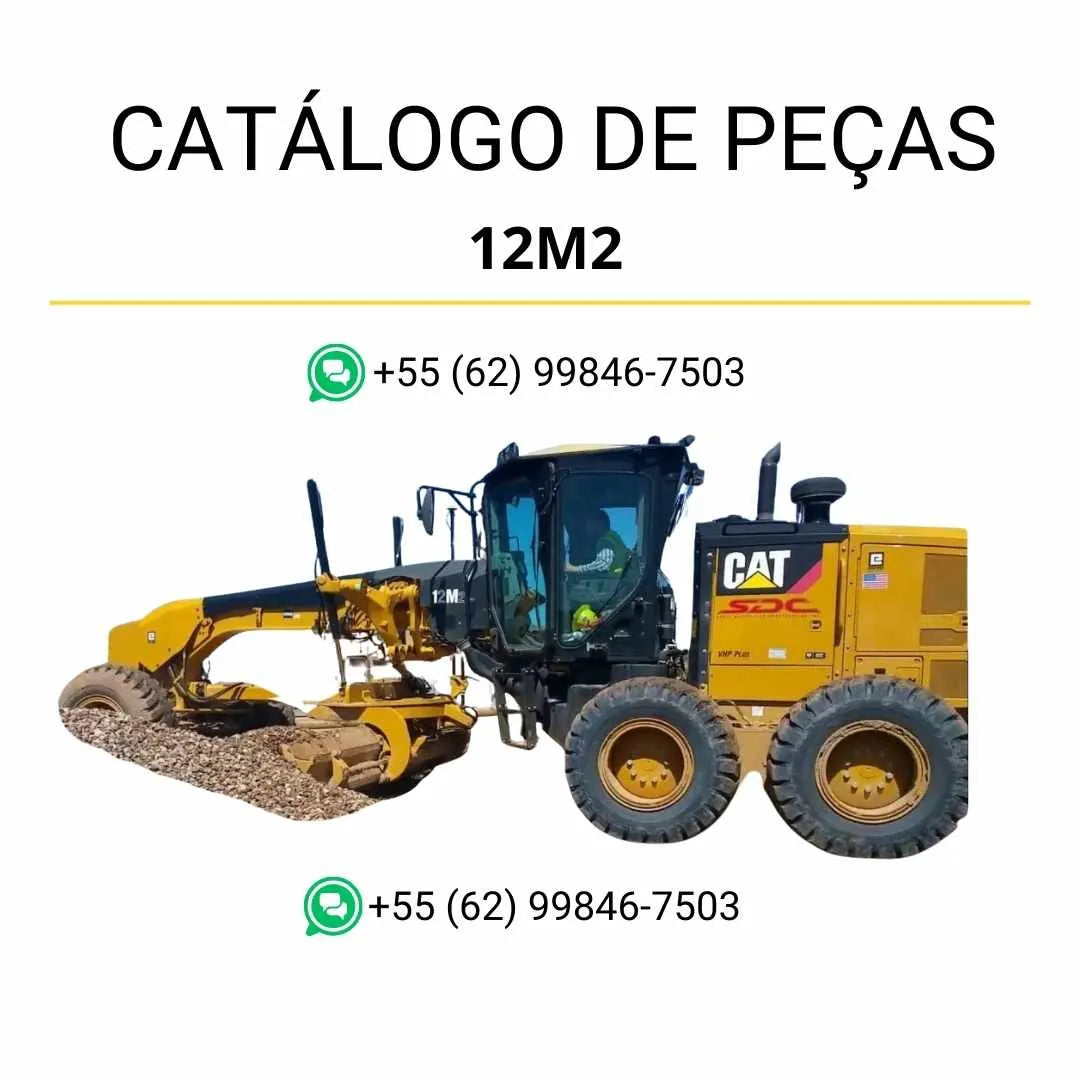 Catálogo de peças Caterpillar 12M2 motoniveladora em PDF com diagramas técnicos e identificação completa dos componentes originais.