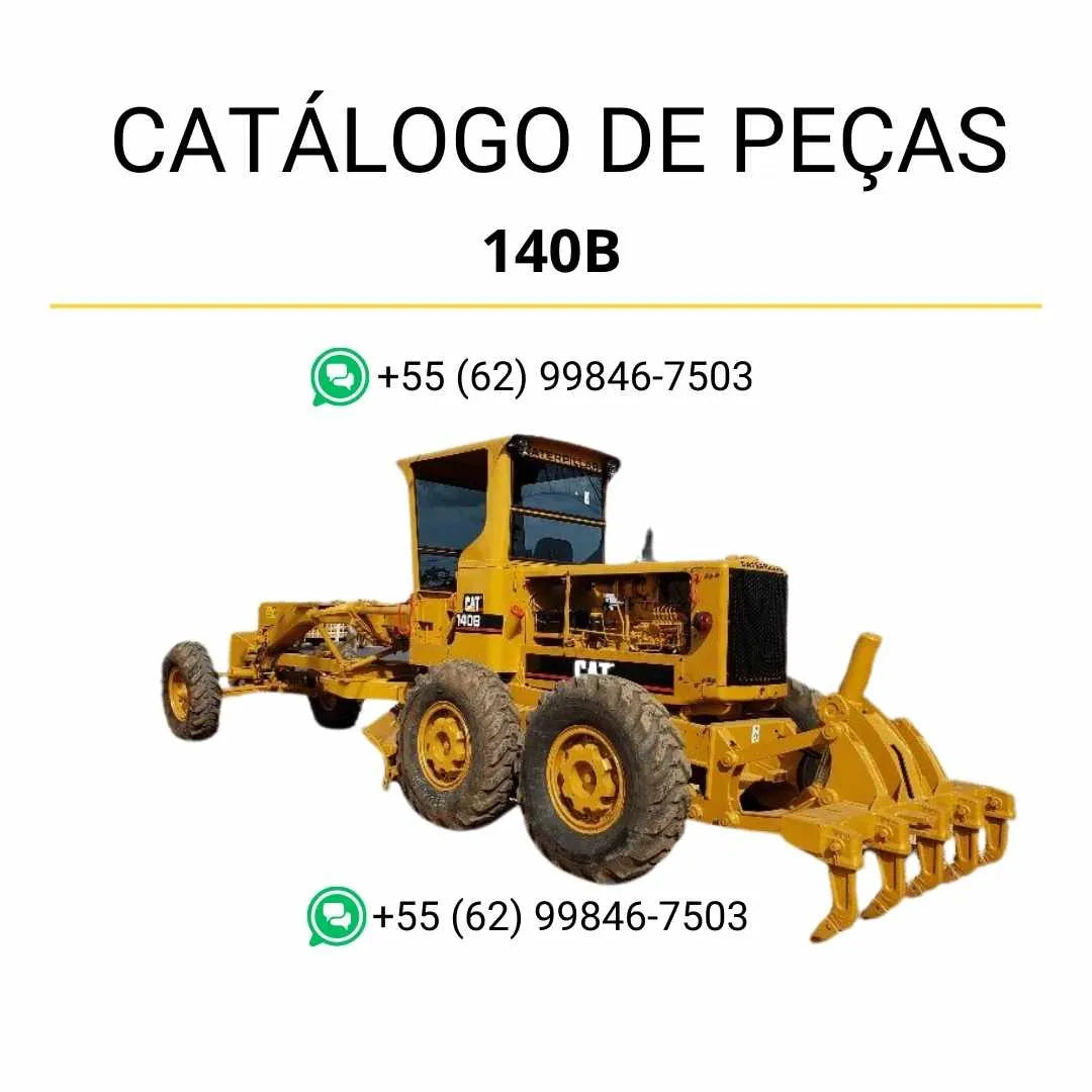 Catálogo de peças Caterpillar 140B em PDF com diagramas técnicos completos e identificação detalhada dos componentes originais da motoniveladora.