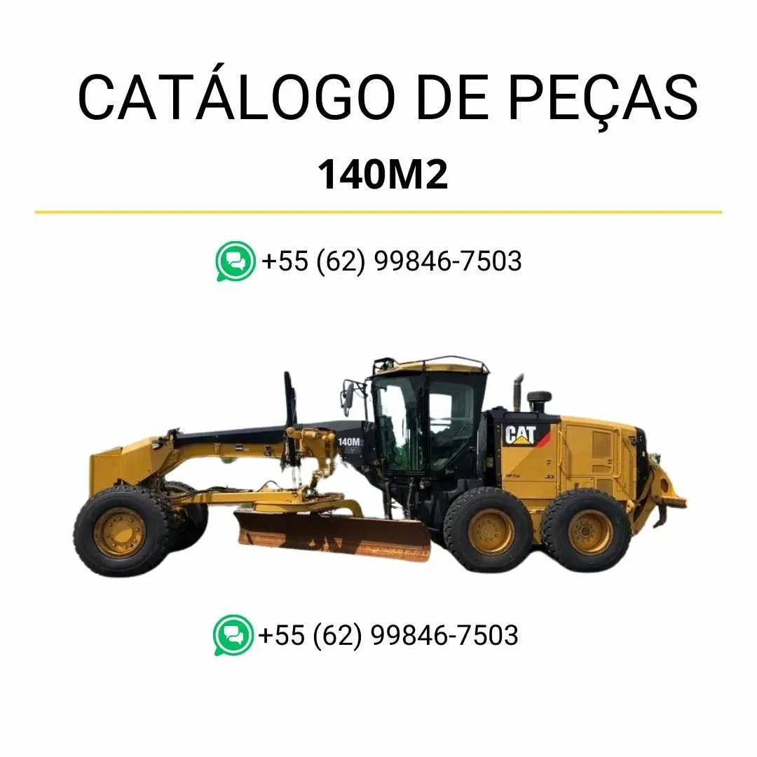 Catálogo de peças Caterpillar 140M2 em PDF com ilustrações técnicas precisas e identificação completa dos componentes originais da motoniveladora.