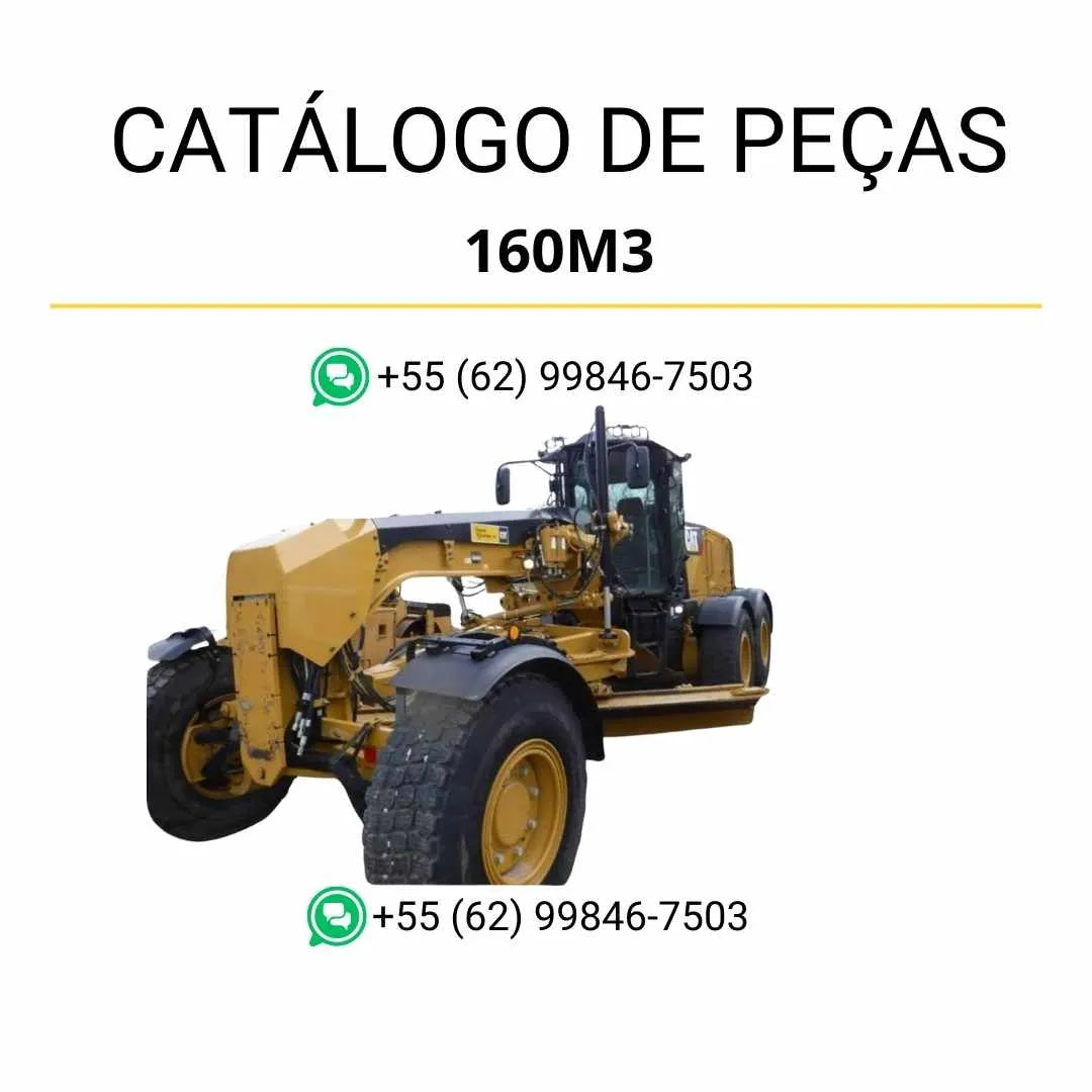 Catálogo de peças Caterpillar 160M3 AWD em PDF com ilustrações técnicas e lista completa dos componentes originais da motoniveladora.