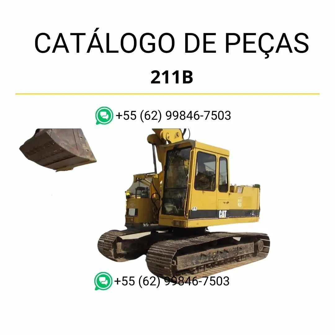 Catálogo de peças Caterpillar 211B escavadeira em PDF com diagramas técnicos e lista detalhada de componentes originais.