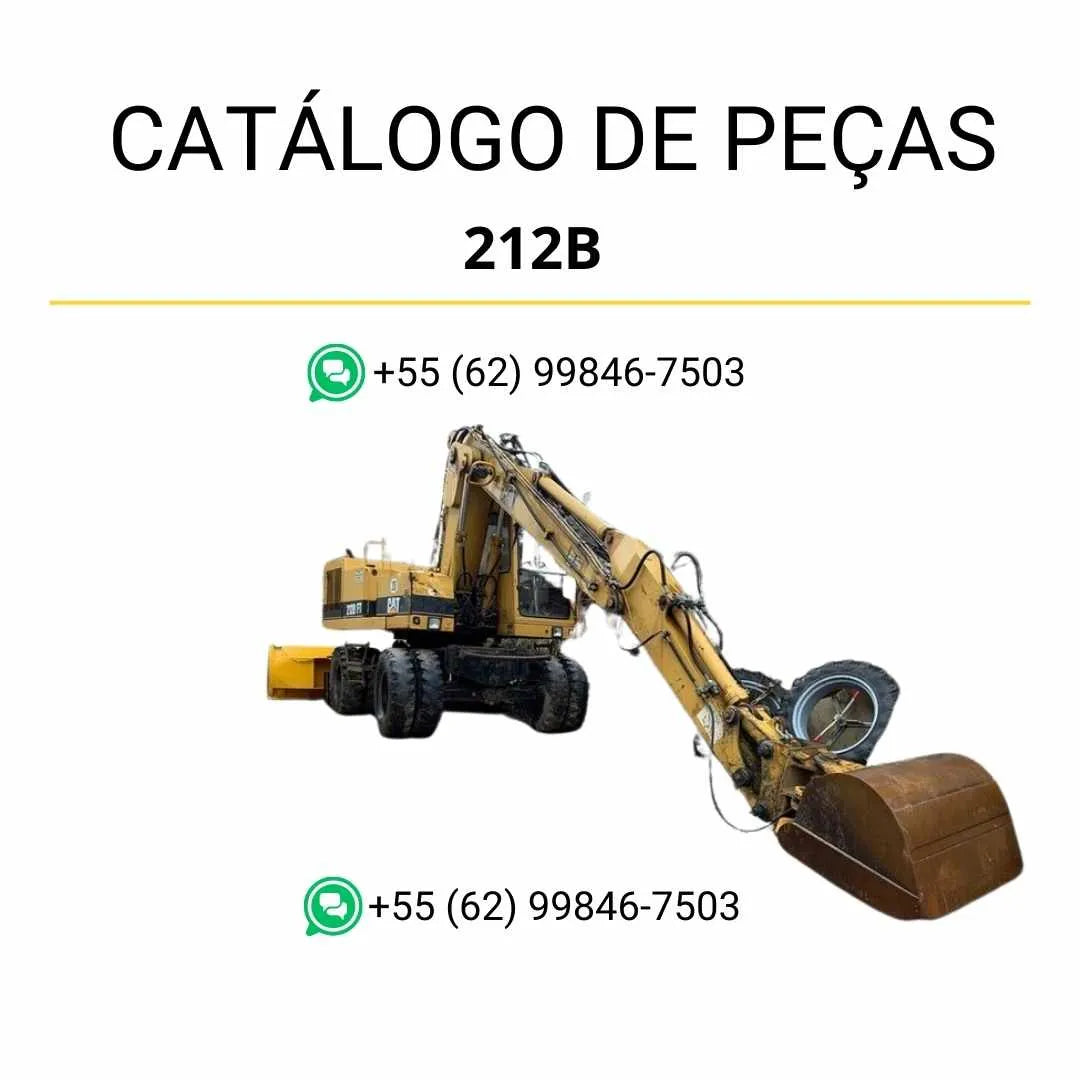 Catálogo de peças Caterpillar 212B escavadeira em PDF com diagramas técnicos e identificação precisa de componentes originais.