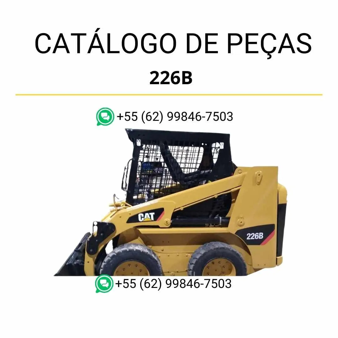 Catálogo de peças Caterpillar 226B em PDF com ilustrações técnicas detalhadas e lista completa de componentes originais da mini carregadeira.